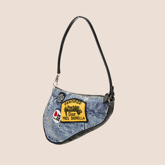 CHRISTIAN DIOR 'MISS DIORELLA' DENIM SADDLE BAG