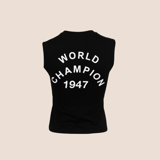 CHRISTIAN DIOR "J'ADORE DIOR" BLACK SLEEVELESS TANK TOP