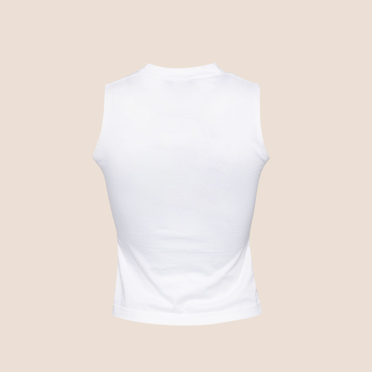 CHRISTIAN DIOR "J'ADORE DIOR" PATCH LOGO SLEEVELESS TOP