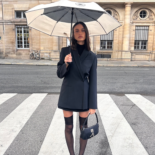 CHANEL CC BEIGE LOGO UMBRELLA