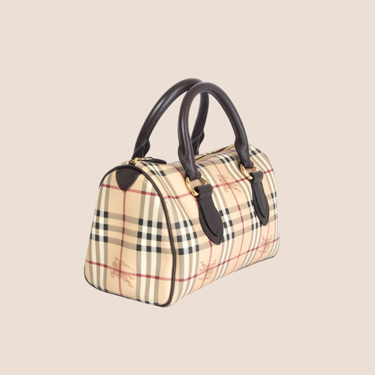 BURBERRY HAYMARKET CHECK MEDIUM BOSTON BAG