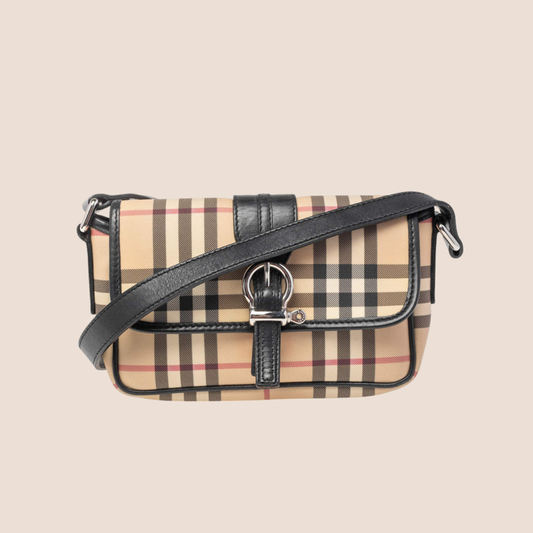 BURBERRY NOVA CHECK BUCKLE CROSSBODY BAG