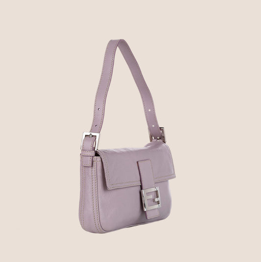 FENDI LILAC LEATHER BAGUETTE BAG