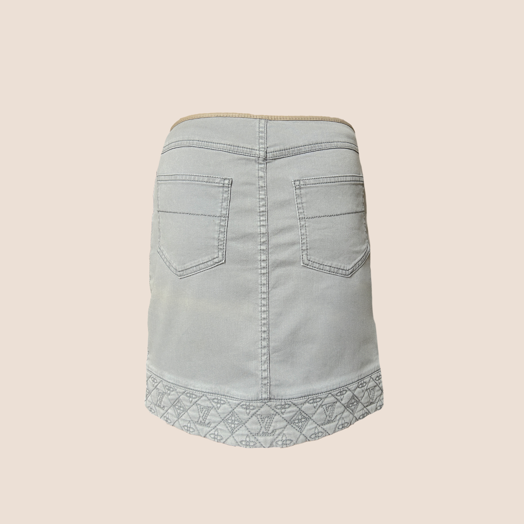 LOUIS VUITTON GREY MONOGRAM MINI SKIRT