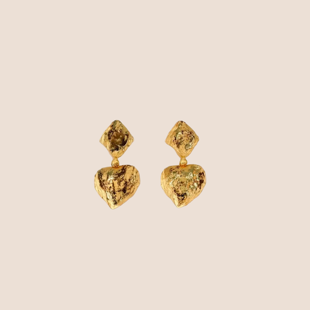 YVES SAINT LAURENT GOLD "ARTY" CLIP EARRINGS