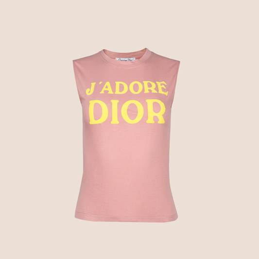 CHRISTIAN DIOR 2001 "J'ADORE DIOR" PINK SLEEVELESS TOP