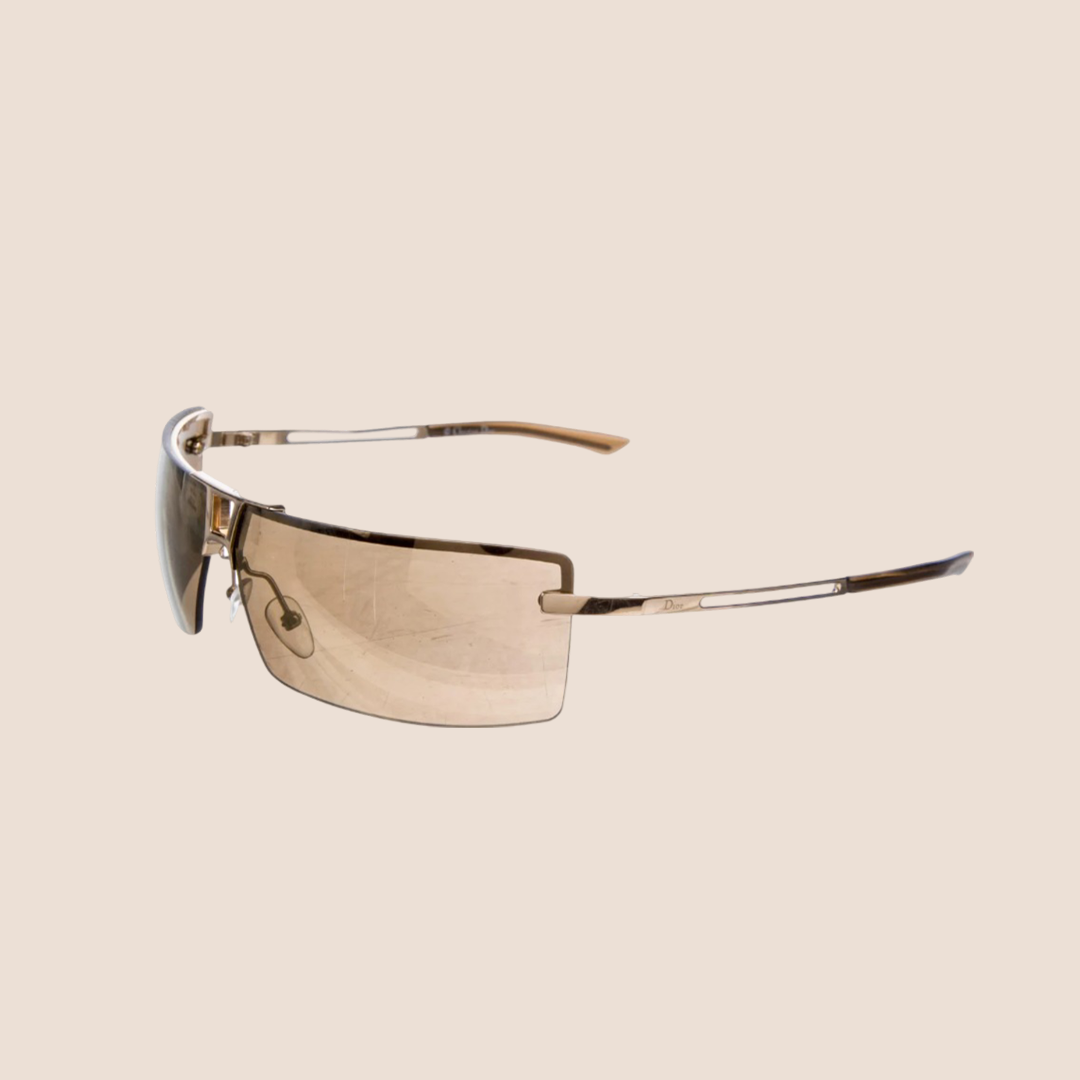 CHRISTIAN DIOR 00s GOLD-TONE STUNT SUNGLASSES