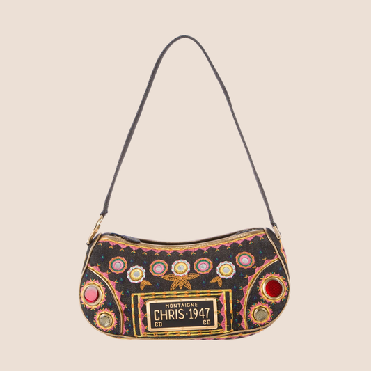 CHRISTIAN DIOR EMBROIDERED MONTAIGNE CHRUS 1947 BAG