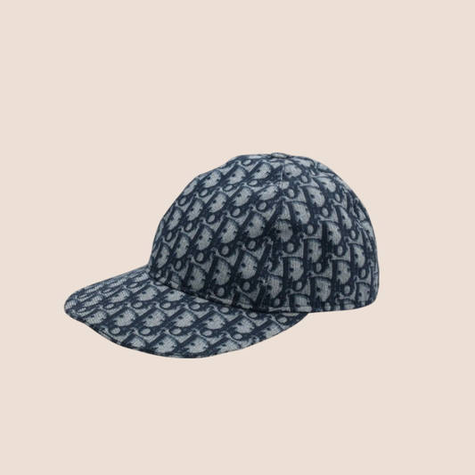 CHRISTIAN DIOR NAVY BLUE TROTTER LOGO CAP