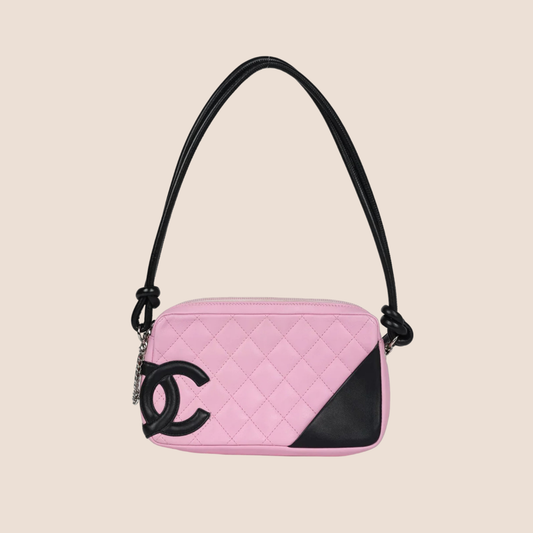 CHANEL PINK CAMBON QUILTED LEATHER BAG