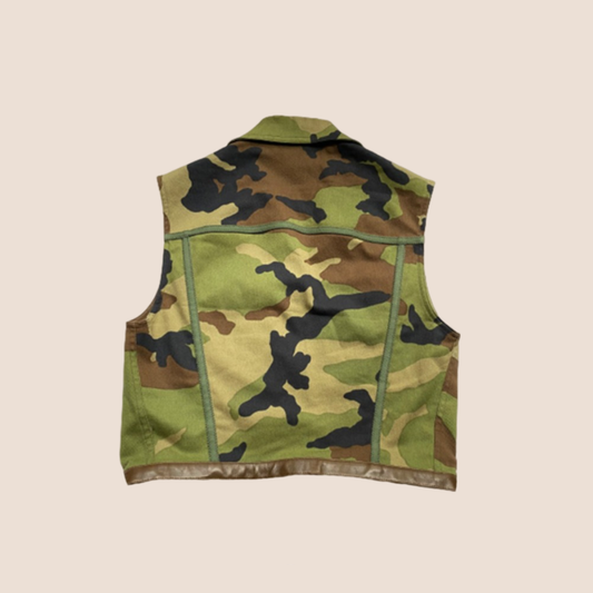 CHRISTIAN DIOR 2000s CAMOUFLAGE PRINT SLEEVELESS VEST