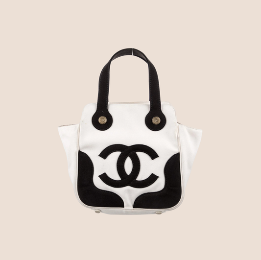 CHANEL 2003 BLACK MARSHMALLOW CC TOTE BAG