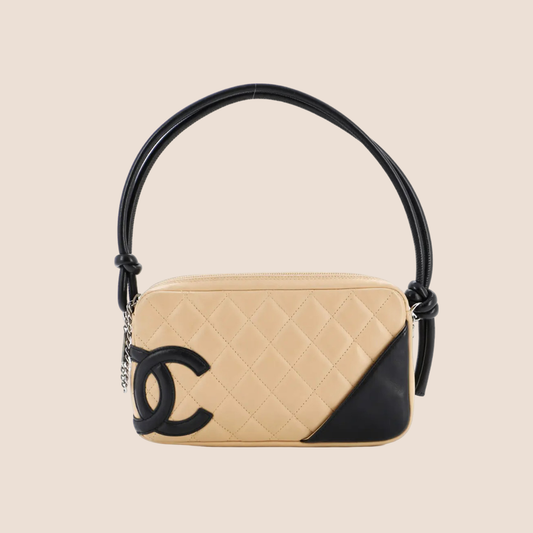 CHANEL 2005 BEIGE QUILTED CAMBON BAG