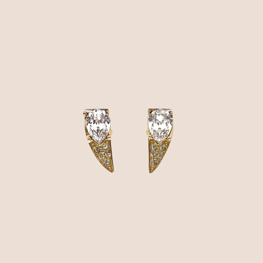 CHRISTIAN DIOR CRYSTAL TEARDROP SPIKE EARRINGS