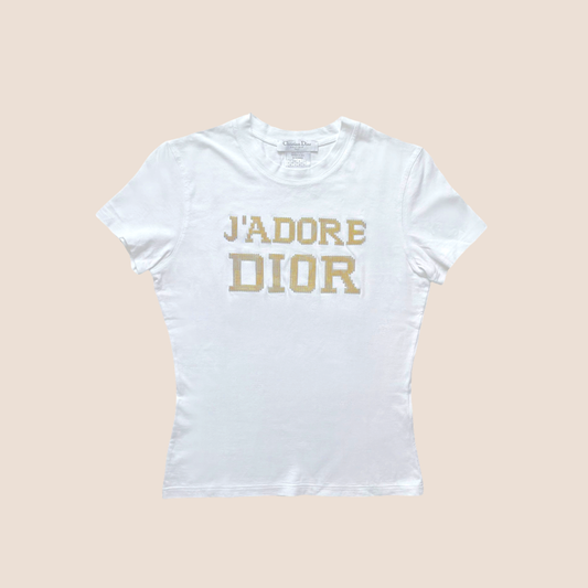 CHRISTIAN DIOR "J'ADORE DIOR" METAL LOGO T-SHIRT