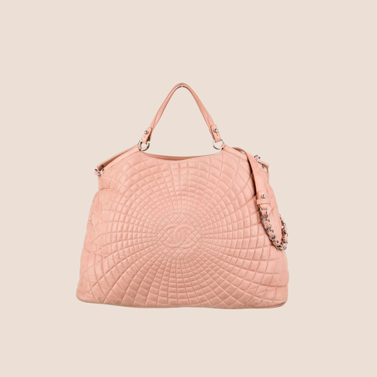 CHANEL PINK LEATHER SEA HIT TOTE BAG