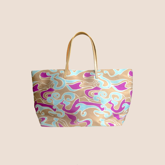 FENDI 2000 MULTICOLOUR SWIRL JACQUARD TOTE BAG