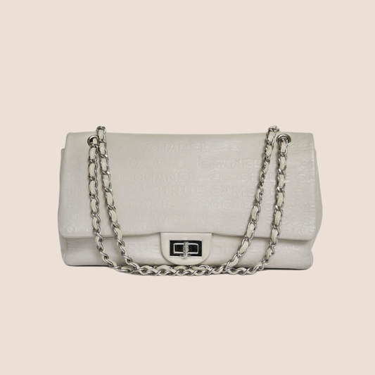 CHANEL 2008 CREAM UNLIMITED REISSUE 228 FLAP BAG