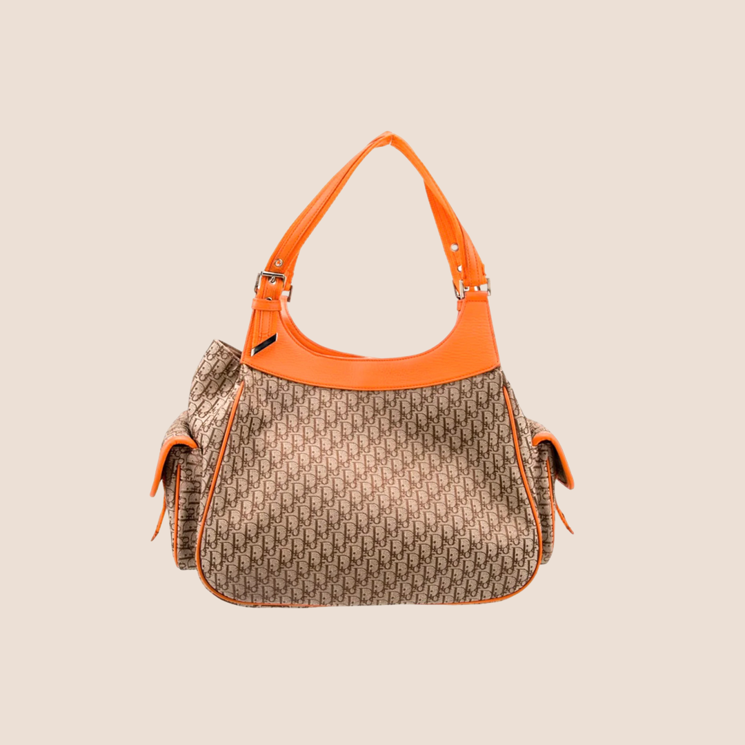 CHRISTIAN DIOR 2005 ORANGE MULTIPOCKET DIORISSIMO SHOULDER BAG