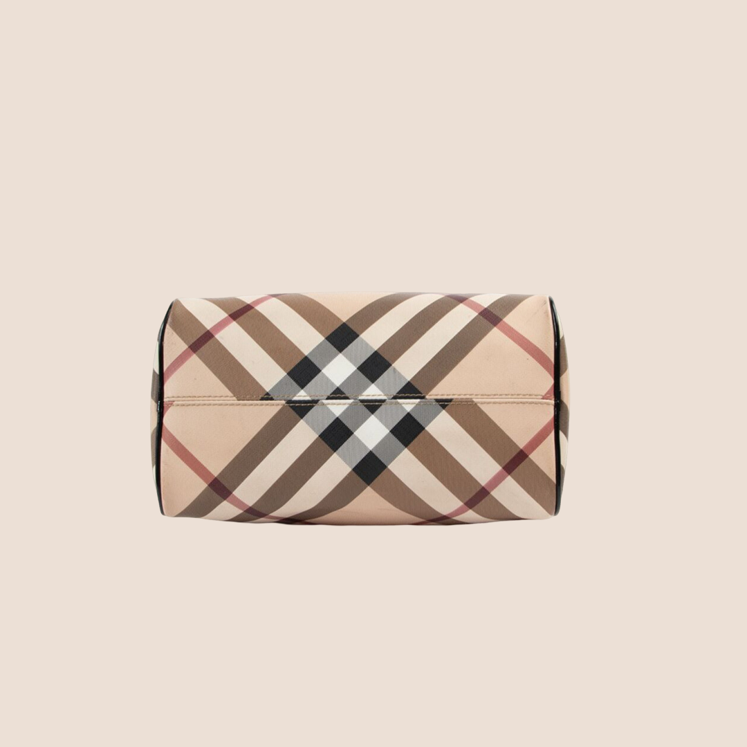 BURBERRY BEIGE & BLACK NOVA CHECK CHESTER BOSTON BAG