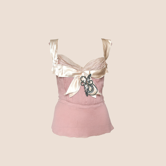 PRADA 2010 PINK SILK CORSET TOP