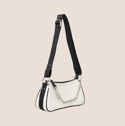 CHRISTIAN DIOR WHITE LEATHER HARCORE SHOULDER BAG