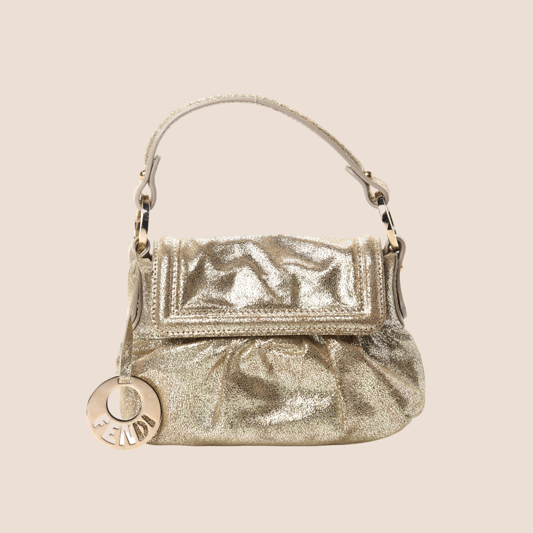 FENDI METALLIC SILVER GLITTER MINI CHEF BAG