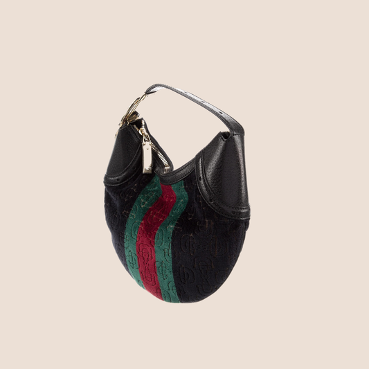 GUCCI MINI VELVET HORSEBIT GLAM HOBO BAG