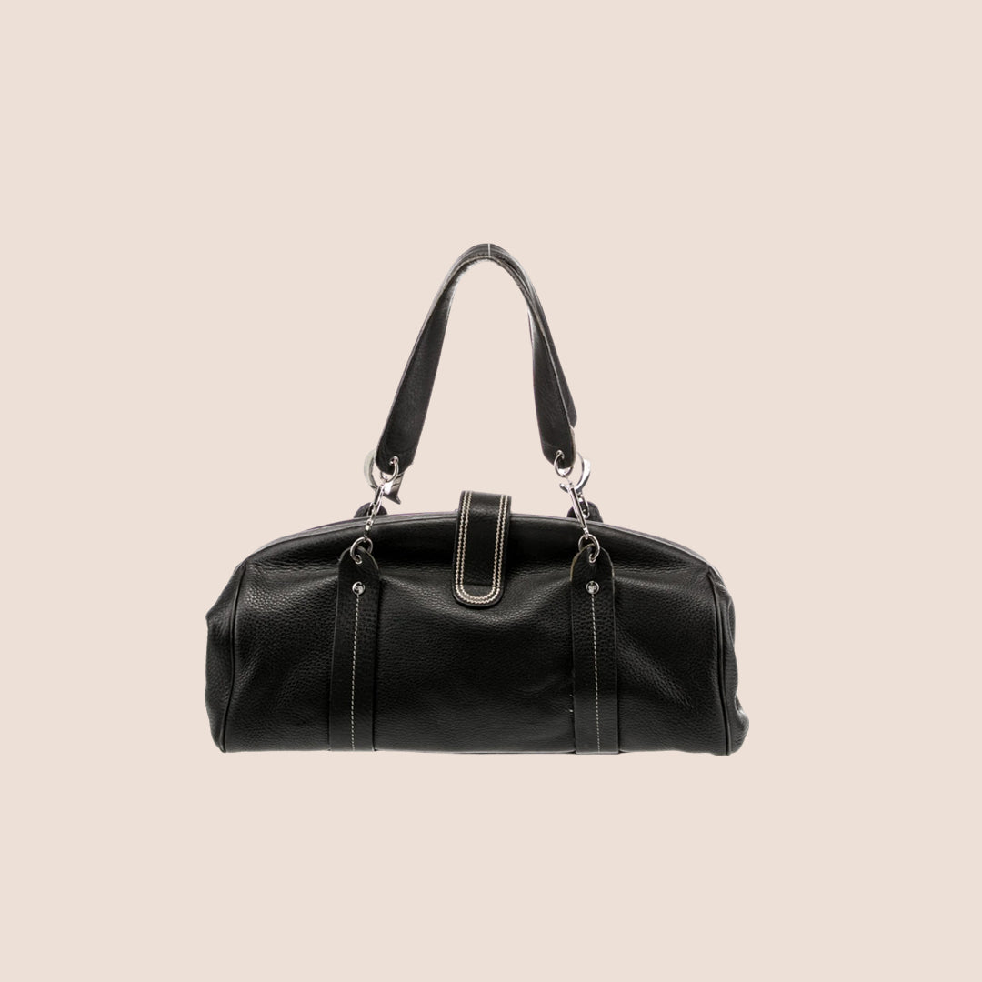 CHRISTIAN DIOR 2005 BLACK LEATHER FRAME BAG