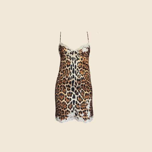 CHRISTIAN DIOR SPRING 2008 SILK LEOPARD PRINT MINI DRESS