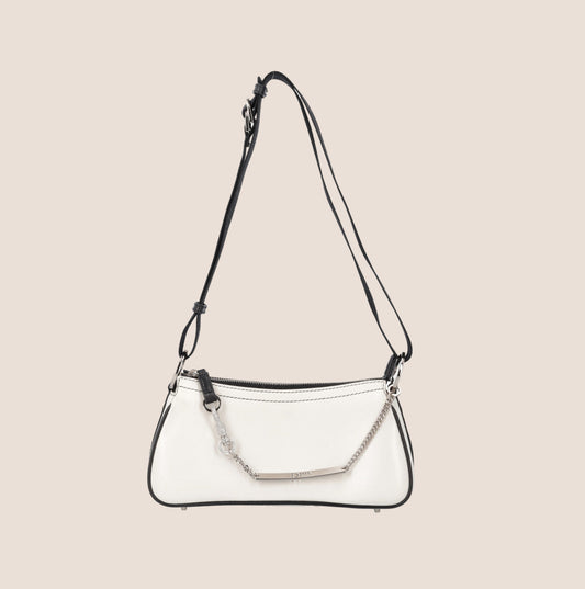 CHRISTIAN DIOR WHITE LEATHER HARCORE SHOULDER BAG