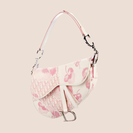 CHRISTIAN DIOR 2004 GIRLY PINK TROTTER SADDLE BAG