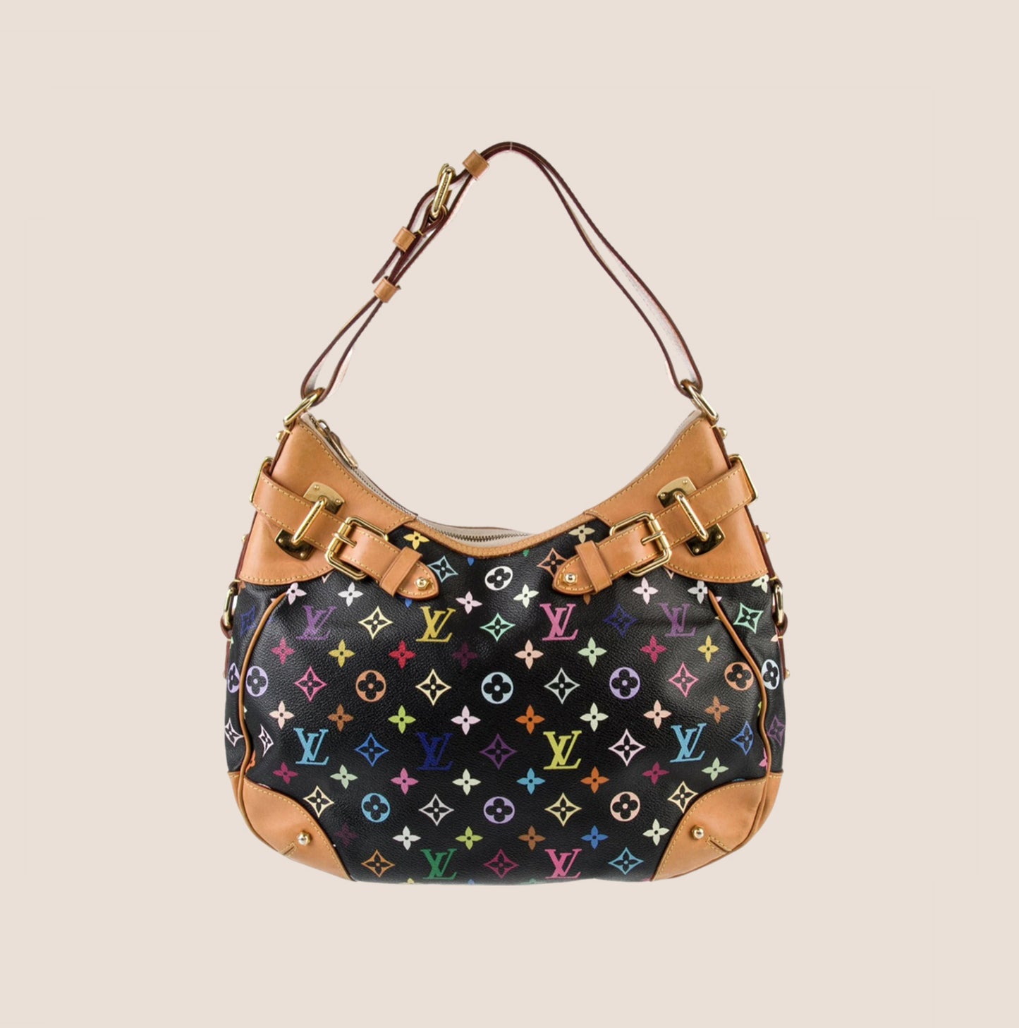 LOUIS VUITTON x MURAKAMI 2009 MULTICOLOR MONOGRAM GRETA HOBO BAG