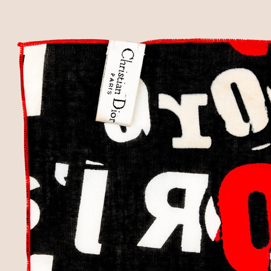 CHRISTIAN DIOR "J'ADORE DIOR" PRINTED COTTON SCARF