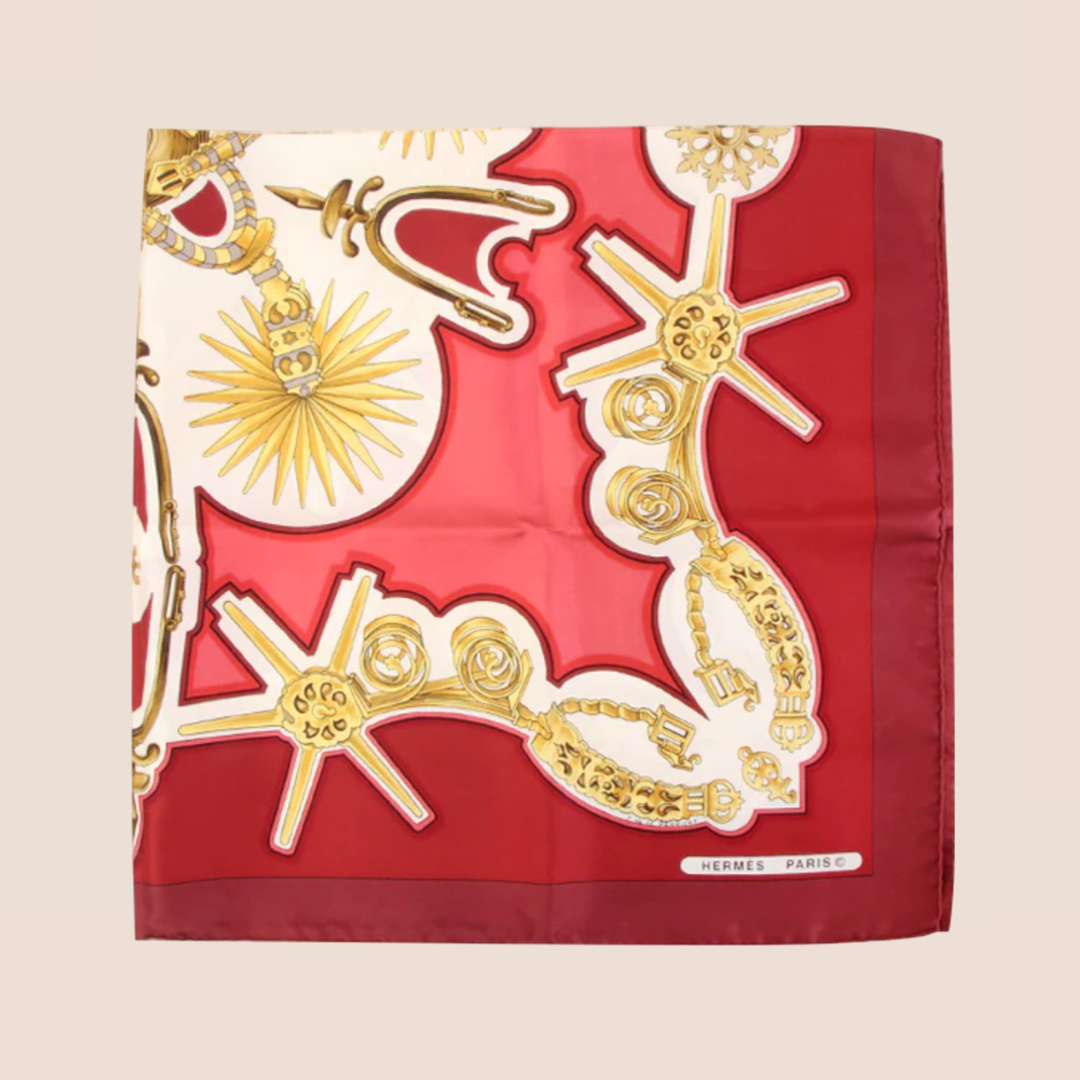 HERMÈS 1996 EPERONS D'OR SILK SCARF