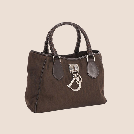 CHRISTIAN DIOR BROWN DIORISSIMO LOVELY CHARMS TOTE BAG