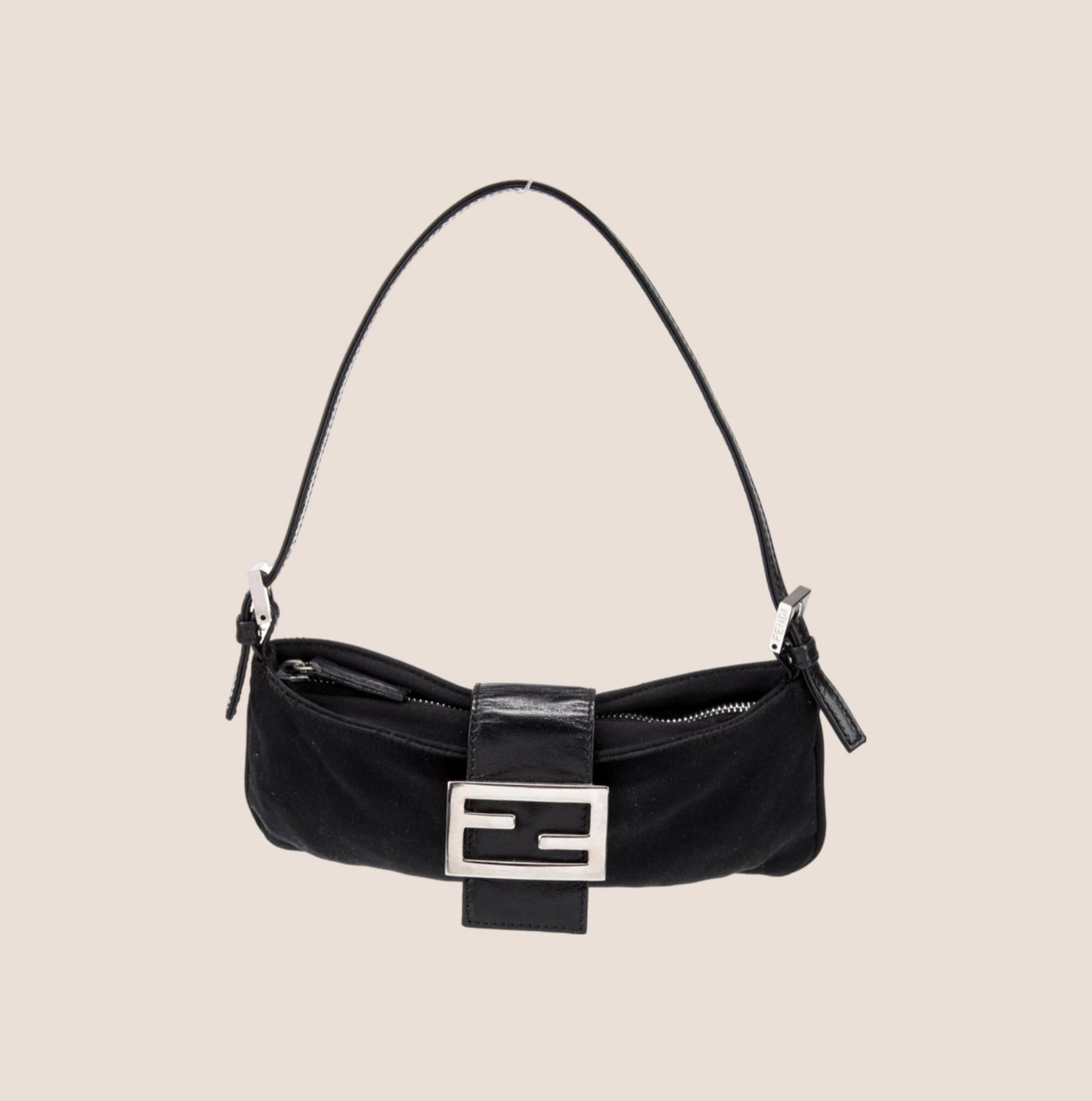 FENDI 2000 BLACK NEOPRENE SHOULDER BAG