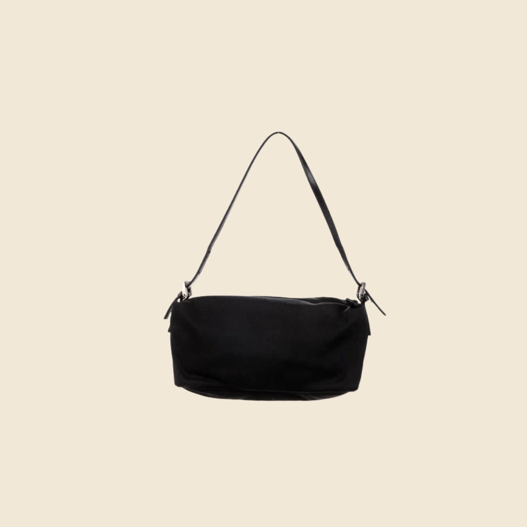 Nylon Mini Shoulder Bag in BLACK
