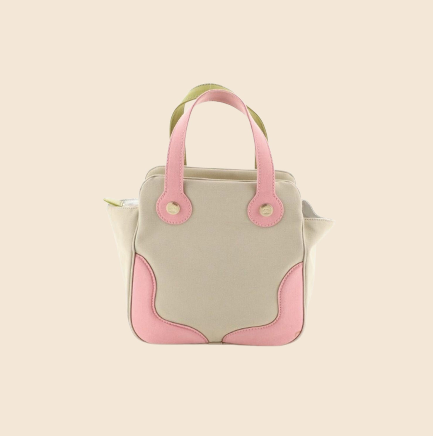 Authentic Chanel CC Marshmallow Handbag purse Bag Mini Tote White