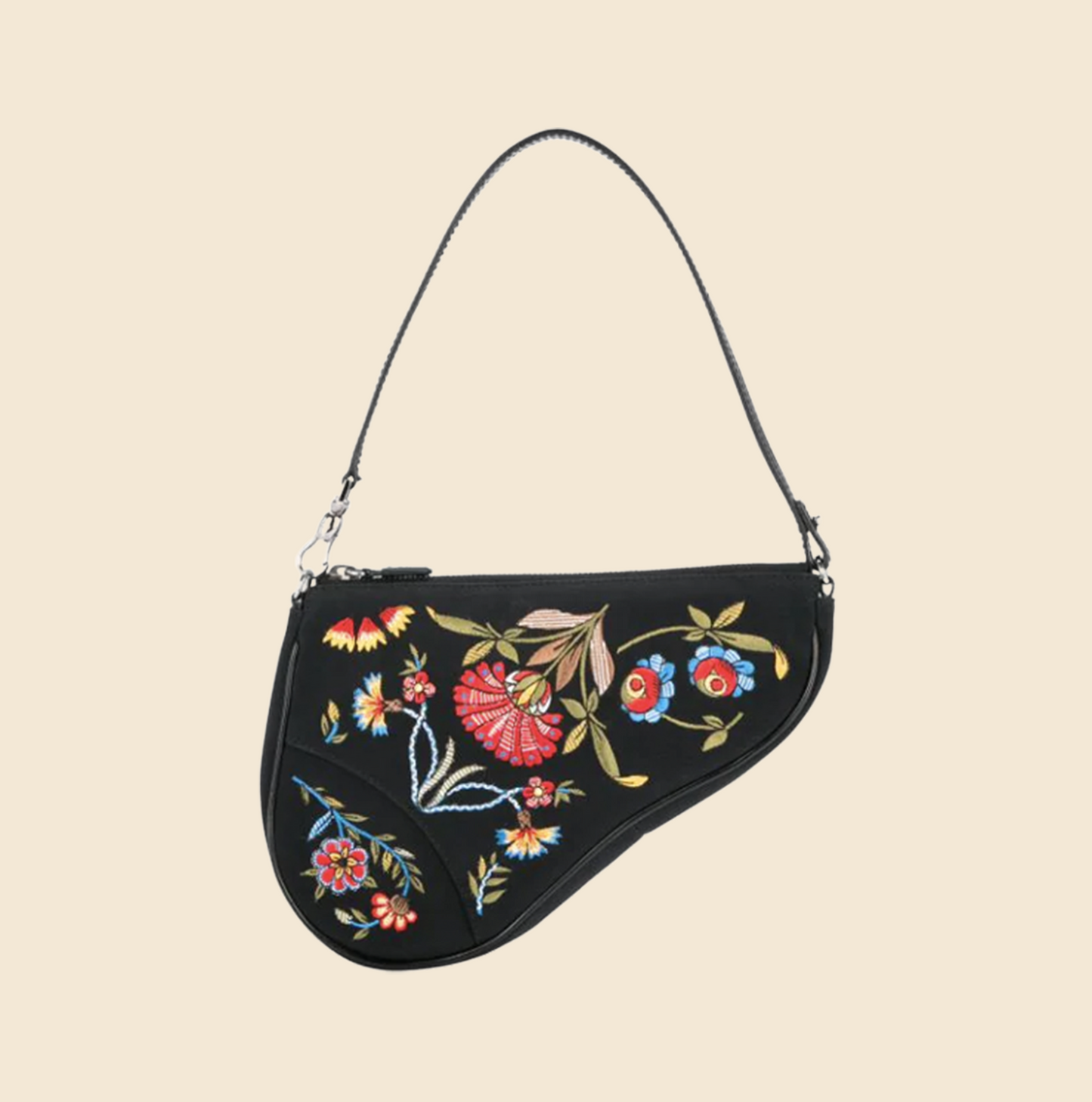 Dior Vintage Diorissimo Monogram floral embroidered CD satchel bag