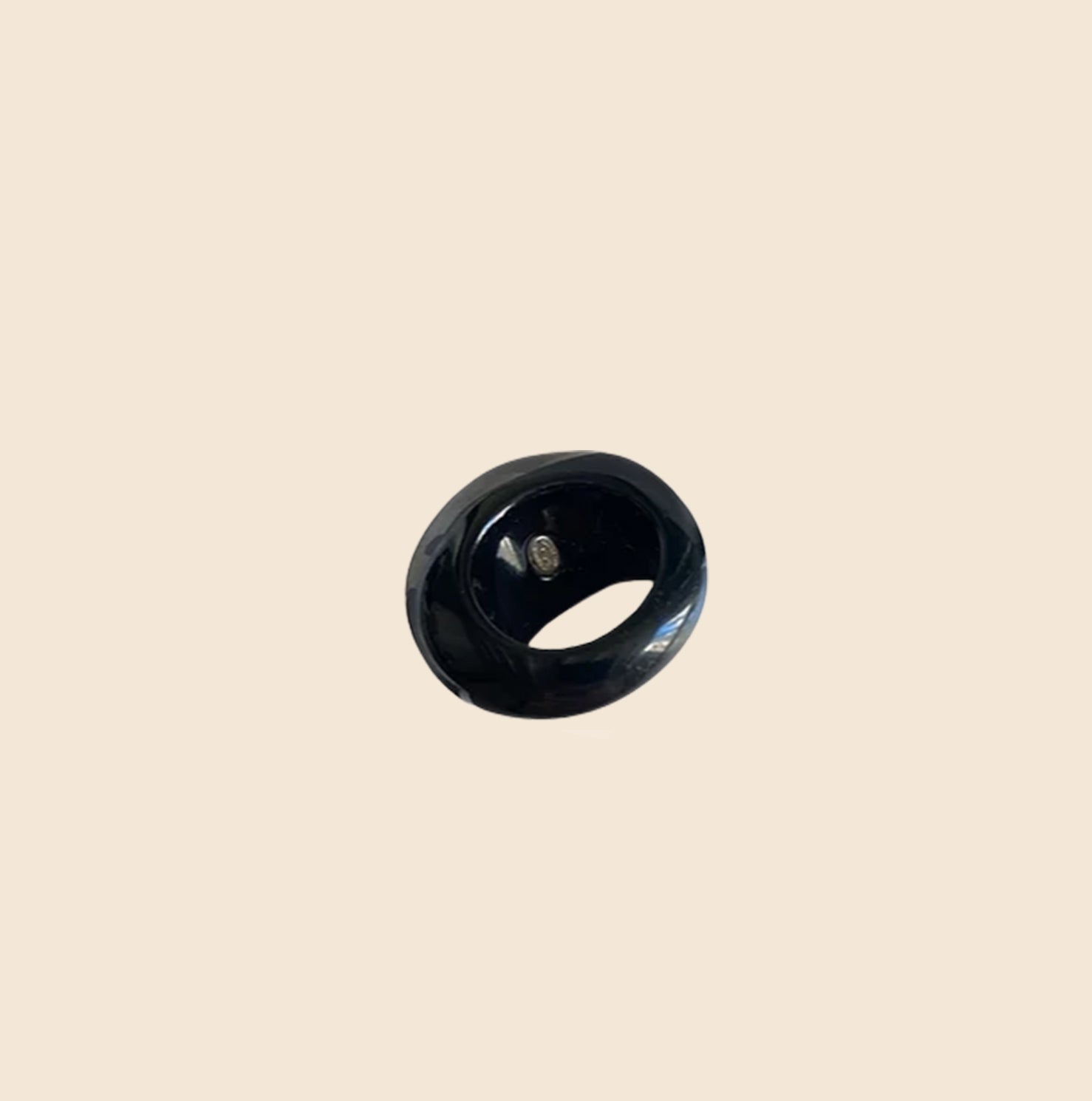 Chanel CC Resin Band Ring - Size 6.5