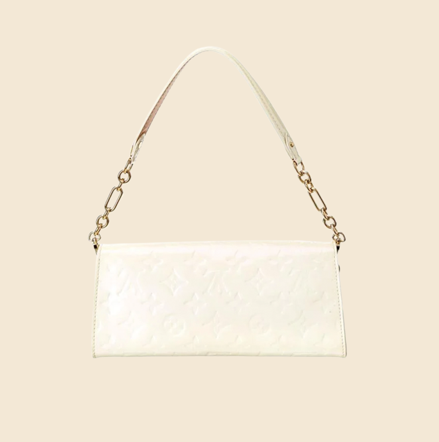 Louis Vuitton Sunset Boulevard: Cream Vernis Leather Clutch - Handbags &  Purses - Costume & Dressing Accessories