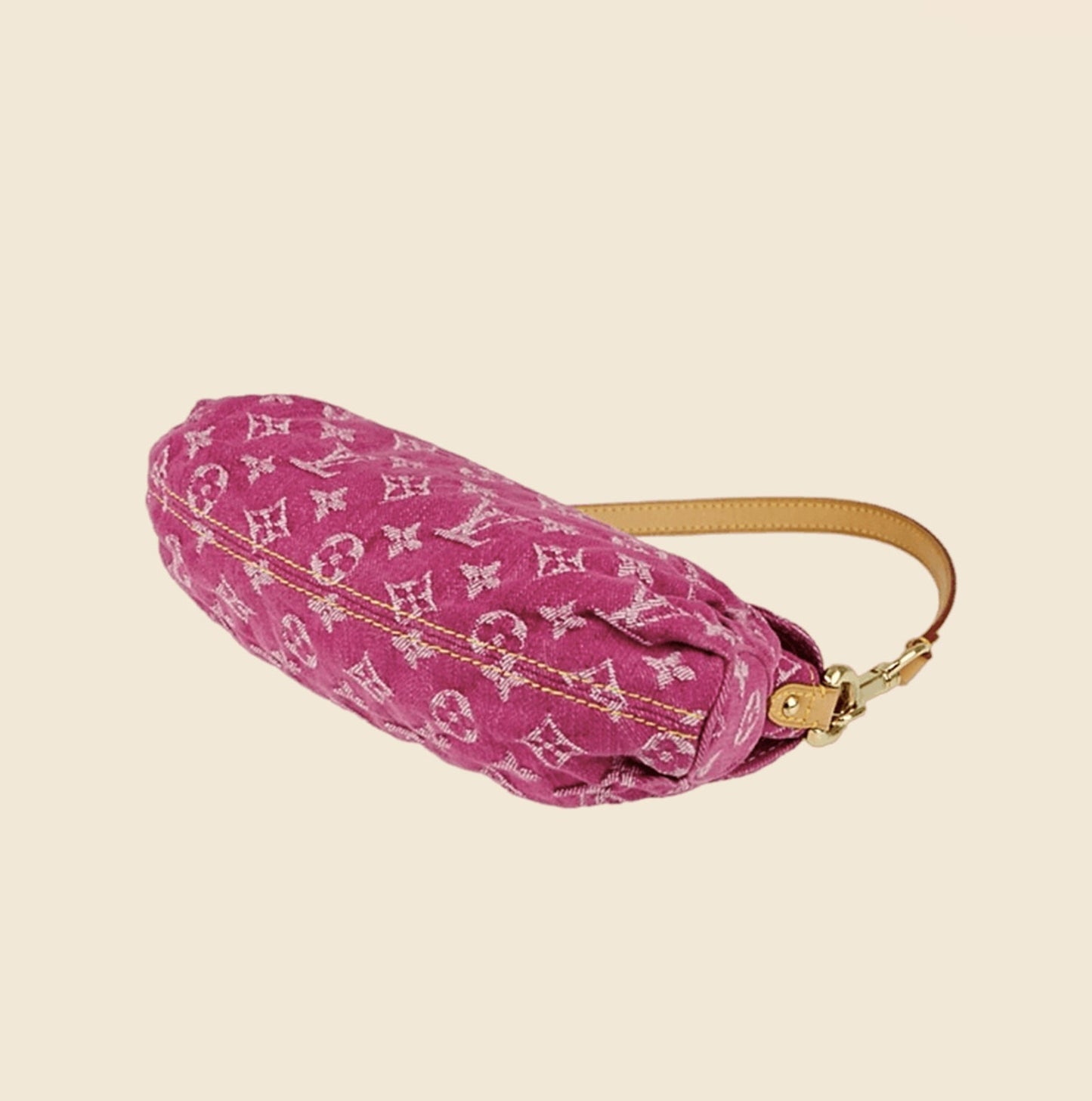 Pleaty handbag Louis Vuitton Pink in Denim - Jeans - 36484573