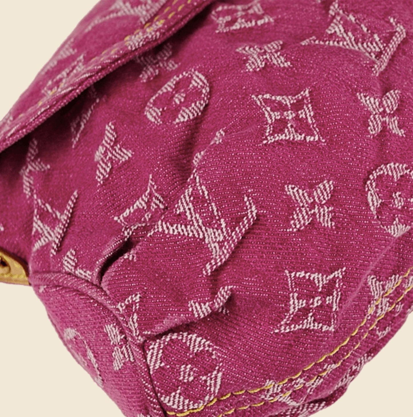 Clutch bag Louis Vuitton Pink in Denim - Jeans - 32619496