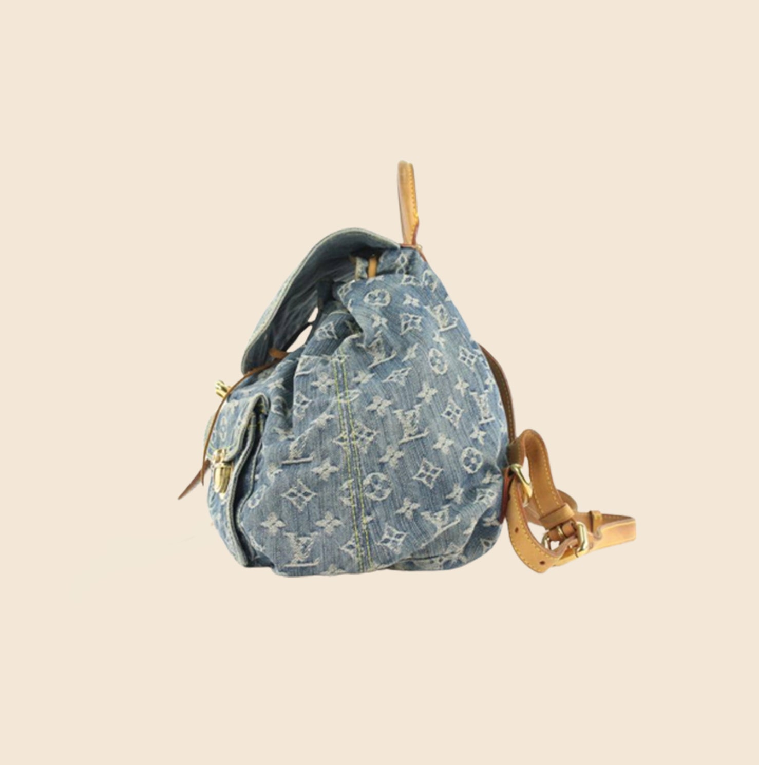 Backpack Louis Vuitton Blue in Denim - Jeans - 36551945