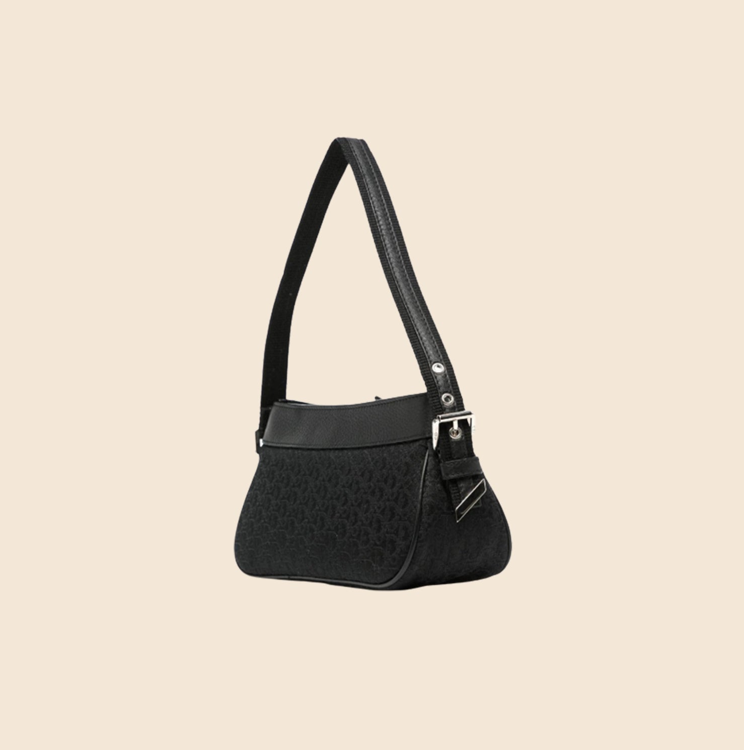 Christian Dior Monogram Shoulder Bag Pochette Black