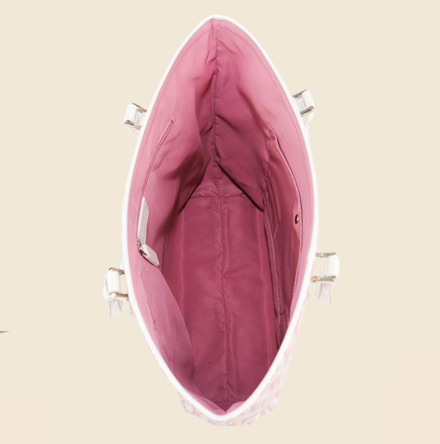 ✨Christian Dior Canvas Pink Pearl Flower Monogram Trotter Bag 1