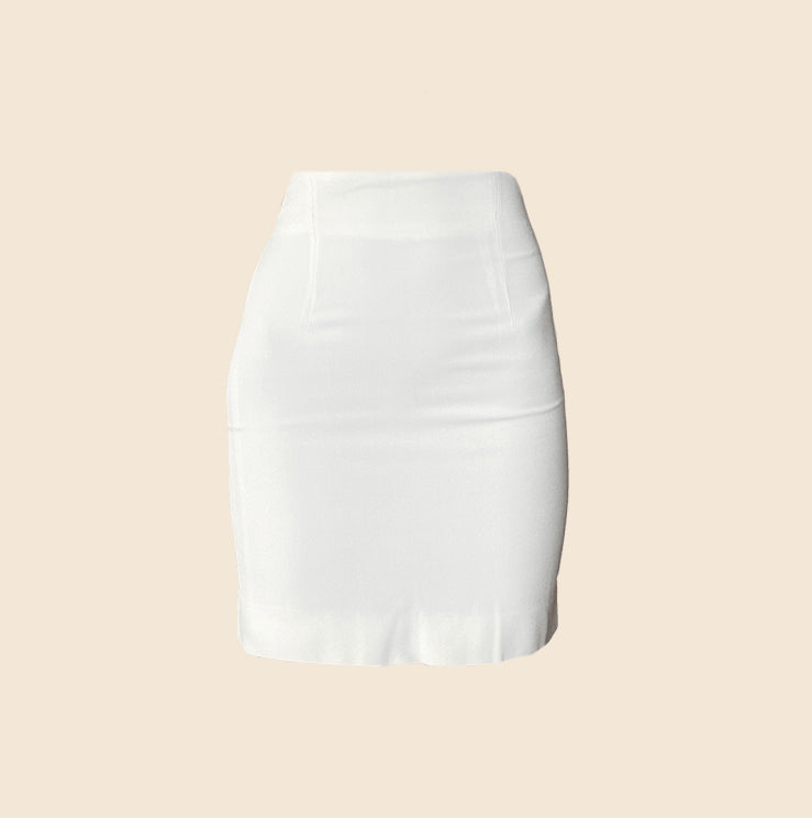 RIFAT OZBEK WHITE PENCIL MINI SKIRT