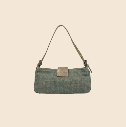 Fendi Fiori Denim Baguette bag - Comptoir Vintage