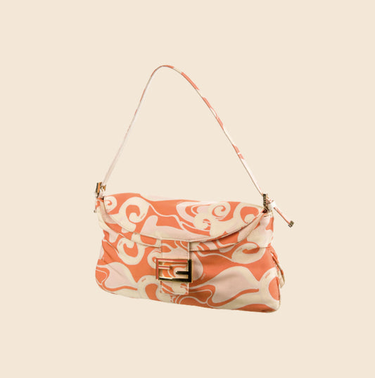 Preloved Fendi Zucchino Canvas and Orange Leather Small Hobo Bag BXXR3 –  KimmieBBags LLC